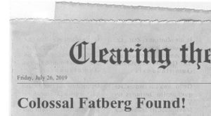 Fictional newspaper headline
