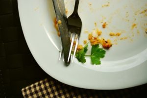 Dirty dinner plate